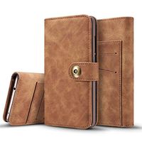 JUNXI Phone case Phone Cover Retro Magnetic Detachable Horizontal Flip Leather Case for Huawei P30, with Card Slots & Wallet & Photo Frame(Grey) Strong Quality and Durable (Color : Brown)