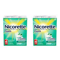 Nicorette Nicotine Gum Spearmint Flavor Coated 4 mg Stop Smoking Aid, 160 Count (Pack of 2)
