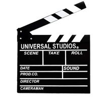 Movie Film Clap Board, Hollywood Clapper Board Wooden Director Board Film Movie Clapboard Accessory with Black & White, 12"x11"