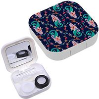 Portable Contact Lens Case Box Travel Kit Mirror + Bottle + Tweezers Container Holder [ Mermaids Heart Pierced Arrow ]