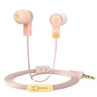 AutumnFall In-ear earphones,2017 New Bass Stereo Universal 3.5 mm Plug Earphone With Microphone Colorful Sweet Donut Pattern Headset (Pink)