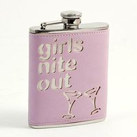 Bey-Berk FS366 6 oz. Pink Leatherette"Girls Nite Out" Flask with. One Size