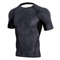 Alixyz Men's Compression Baselayer Athletic Workout T Shirts Running Yoga Blouse (XL, Black)