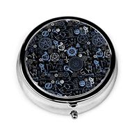 GRTING Supernatural Symbols Blue Pill Box Portable Pill Organizer Case Small Medicine Case Excellent Travel Case Holder for Purse Or Pocket