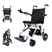 More Portable and Lightweight Folding Electric Wheelchair - Travel Power Wheelchair for Disabled Elderly Fashion Aluminum Frame Electric Wheelchair Sports Leisure