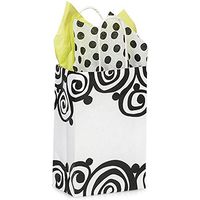 NW Bohemian Swirls Paper Shopping Bags - Rose Size - 5 1/2 x 3 1/4 x 8 3/8in. - 25 Pack