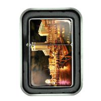 Windproof Refillable Oil Lighter with Tin Gift Box Las Vegas Design-005