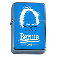 Bernie Sanders Flip Top Oil Lighter S6 Smoking Cigarette Smoker Includes Silver Case Presidential Candidate