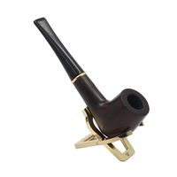 Tobacco Pipes Happy Shopping Pipe Ebony Manual Pipe Curved Filter Cigarette Holder Men's Solid Wood Pipe Smoking Portable Special Design Length 6.3 Inches (160MM)