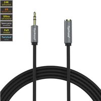 3.5mm Stereo Audio Cable Male to Female, Stereo Auxiliary Audio Extension Cord to Car Audio, Headphones, Home Theater, Mobile Phones, Tablets, PCs, Speakers, MP3 Players, CD Players & more-4ft