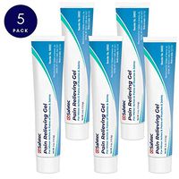 Safetec Pain Relieving Gel 4oz Tube - Topical Pain Reliever for Muscle and Joints (Pack of 5 Tubes)