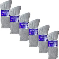 USBingoshop 6 Pairs Mens Physicians Approved Crew Ankle Diabetic Socks Cotton (U-6-PK-D-Gray)