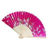 Retro Folding Fan, Vintage Bamboo Folding Hand Held Flower Fan Chinese Dance Party Pocket Gifts For Dance Props, Decoration, Wedding