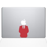 The Decal Guru Man in Suit MacBook Decal Vinyl Sticker - 13" MacBook Pro (2015 & Older) - Red (1121-MAC-13P-DR)
