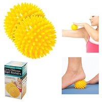2 Pc Spiky Massage Ball Rollers Trigger Point Hand Exercise Pain Stress Relief
