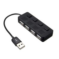 4 Port USB 2.0 HUB with ON/OFF Switch Compact Usb Muti Hub Adapter Expansion Splitter (black)