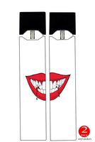 Juul Vape (2 Pack) - Vinyl Decal Stickers - Lady Vampire Teeth Blood Art Image - Skin Wrap