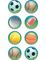 Teacher Created Resources Sports 2 Mini Stickers, Multi Color (1993)