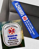 Alzheimers Medical Alert Belt Cover and Window Decal Set (Royal Blue)