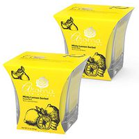 Aroma From Nature Minty Lemon Sorbet 11 oz AireCare Scented Candle - 2 Pack - Aromatherapy Candles - Home Fragrance - Apothecary Glass With Double Wick