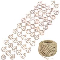 Gift Tags Unfinished Wood Hanging Ornament 26 Letters 25 Numbers Wood Signs with 100 Feet Natural Jute Twine for Present Crafts,DIY Person Name Gift Box Lables,Xmas Advent Calendar Wedding Party Decor