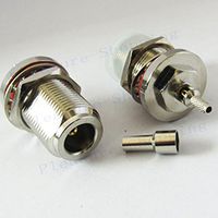 N type female bulkhead crimp for RG316 RG174 cable RF coax connector adapter NEW Good Quality Fast USA Shipping