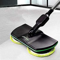 Alloeliey Cordless Electric Mop - 3 in 1 Spinner, Powerful Cleaner Spin Scrubber & Buffer, Polisher for Hard Wood, Tile, Vinyl, Marble, Laminate Floor,Black