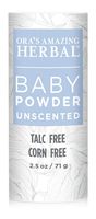 Ora's Amazing Herbal Talc-Free Grain-Free Gluten-Free Corn-Free Baby Powder, Unscented, 2.5 oz.