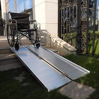 Portable Foldable Mobility Wheelchair Ramp w/Carrying Handle, Non-Skid Aluminum Ramp for Home,Steps, Stairs,Doorways, Door Threshold (6FT)