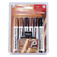 Furniture Repair Kit 13pcs, Wood Furniture Markers Touch Up Wood Grain Color Repair Markers And Wax Sticks For Cover Furniture Floor Scratchs