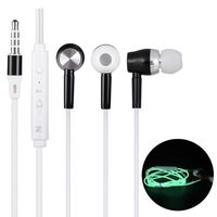 MChoice 3.5mm in Ear Stereo Luminous Headphone Headset Super Bass Music Earphone Earbuds (Black)