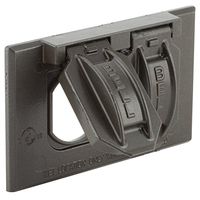 Hubbell-Raco 5180-2 2-Hole Weatherproof Device Cover, 4-9/16 in L X 2-13/16 in W X 1 in T, Bronze