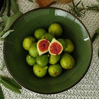 ZSQAI Green Ceramic Ramen Deep Soup Big Bowl Individuality Vegetable Salad Bowl Creative Tableware