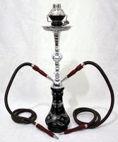 2 Hose Hookah Shisha Pipe 23" BLACK ONYX for Narghile Smoking + Two Hooka Hoses
