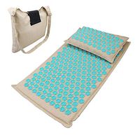 QGPWHLS Acupressure Mat for Massage - Natural Organic Linen Cotton Acupuncture Mat with Portable Bag for Sciatic Pain Back Pain and Neck Pain Relief Relieve Stress,Blue