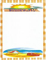 Summer Beach Party Stationery Printer Paper 26 Sheets