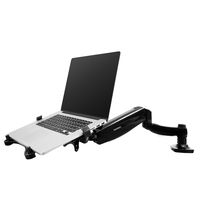 FLEXIMOUNTS 2-in-1 Monitor Arm Laptop Mount Stand Swivel Gas Spring LCD arm Desk mounts for 10''-24'' Computer Screen Monitor/ 11-17.3 inches Notebook