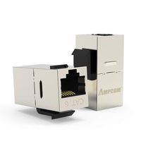 AMPCOM CAT6 RJ45 Inline Coupler Keystone Jack, Shielded Female to Female- 10 Pack