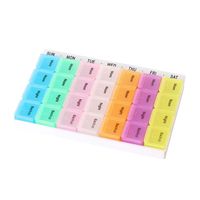 SUPVOX 28 Colored Weekly Pill Organizer 14 Days Pill Dispenser Case Daily AM PM Medicine Organizer