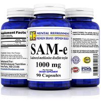 Mental Refreshment: SAM-e 1000mg per Serving - 90 Capsules Best Value, S-AdenosyL-Methionine Disulfate Tosylate (1 Bottle)