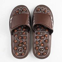 Foot Massage Slippers,Men and Women Foot Care Sandals Healthy Massager Shoe Home Indoor Slippers Promote Blood Circulation (Color : Brown, Size : 41-41.5EU)