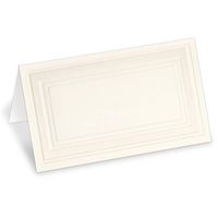 PaperDirect Cream 38lb Cover Stock Folded Place Cards with Gold Foil Border, Micro-Perforated, 2" x 3 1/2", 200/Pack, Laser and Inkjet Compatible