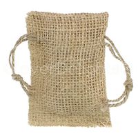 100 Pack - CleverDelights 2" x 3" Burlap Bags with Natural Jute Drawstring