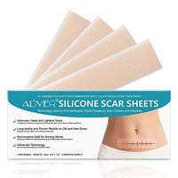Ultra-thin Reusable Silicone Scar Sheets - Viowey Washable Scar Removal Sheets for Keloid, C-Section, Hypertrophic, Pregnancy,Surgical Scars Softens Repair Scars 4 Pcs/Box 2 Month Supply (4 Pcs)