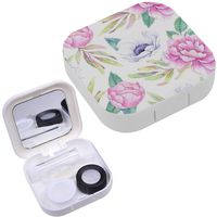 Portable Contact Lens Case Box Travel Kit Mirror + Bottle + Tweezers Container Holder [ Watercolor ]