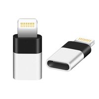 AODSC iOS Adapter, USB C (Female) to iOS (Male) Adapter, Support Charging and Data Transmission,Compatible with Phone Xs max Phone 8 8 Plus 7 7 Plus 6s 6s Plus 6 6 Plus [2 Pack](Black+White)...