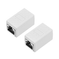 uxcell RJ45 Coupler Inline Connector Cat7 Cat6 Cat5e Ethernet Cable Extender Adapter Female to Female 36x20x20mm White 2Pcs