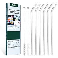 Reusable Plastic Straws,Clear Replacement Drinking Straws for Kid & Children Mason Jar,20OZ & 30OZ Tumblers, Set of 8 Straws with Cleaning Brush(plastic drinking straws-6pcsb+2)