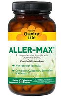 Country Life Aller-Max Non-Drowsy, Clean Seasonal Support with Quercetin, NAC, Bromelain, Vitamin C & Stinging Nettle - Immune System Health Support - Gluten-Free - 50 Vegan Caps
