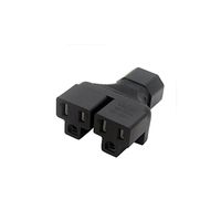 2 Pack UPS 3 Prong Plug Adapter, Goibalma IEC 320 C14 3 Pin Male To 5-15R Female Plug Receptacle Power Connector Converter Power Adapter Splitter
